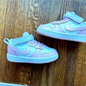 Nike toddler girls pink and white Court Sneakers. Size 7.